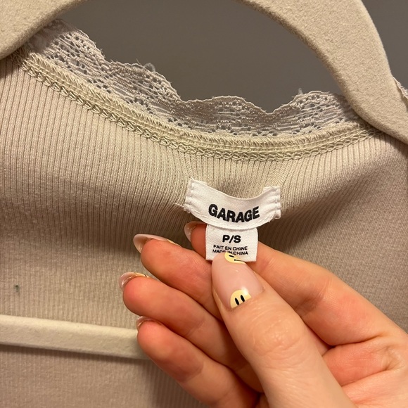 GARAGE Women’s Ribbed Lace Wrap Crop Top Size S - Picture 4 of 6